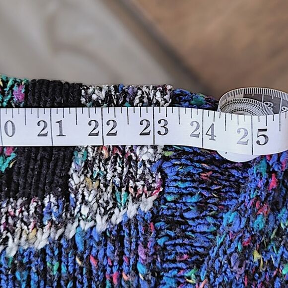 Vtg 80s multicolour graphic crewneck pullover oversized sweater - Picture 7 of 10